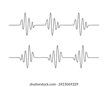 Heart cardiogram continuous one line drawing minimalism design isolated on white background.