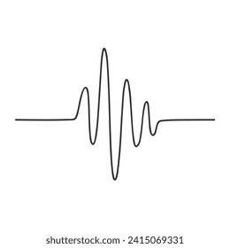 Heart cardiogram continuous one line drawing minimalism design isolated on white background.