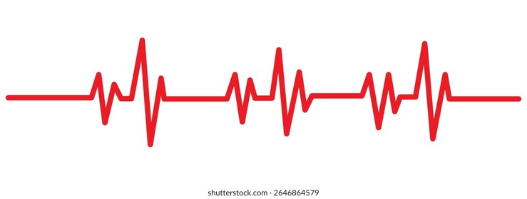 Heart cardiogram continuous one line drawing minimalism design isolated on white background.
