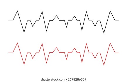 Heart cardiogram continuous one line drawing. Heart rate pulse. Vector illustration EPS 10 .