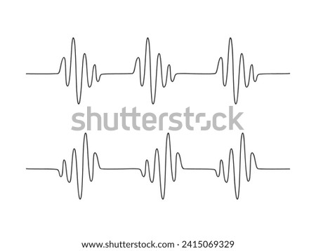 Heart cardiogram continuous one line drawing minimalism design isolated on white background.