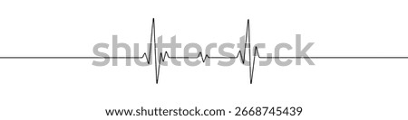 Heart cardiogram continuous one line drawing. Heart rate pulse.