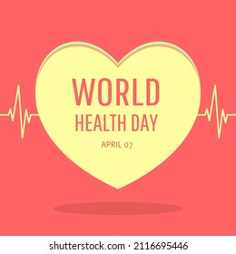 Heart and cardiogram design for world health day.