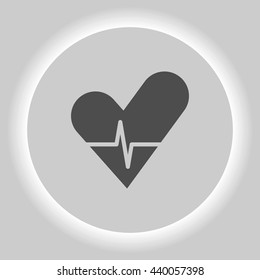 The heart and cardiogram flat sock vector icon