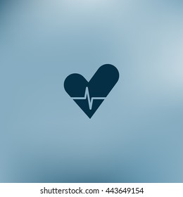 The heart and cardiogram flat sock vector icon