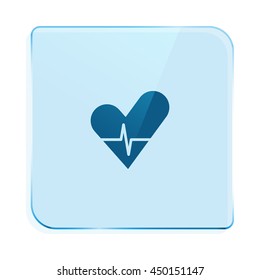 The heart and cardiogram flat sock vector icon