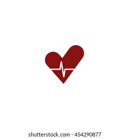 The heart and cardiogram flat sock vector icon