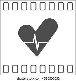 The heart and cardiogram flat sock vector icon