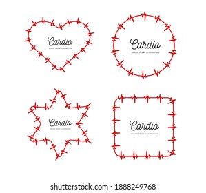 Heart cardiogram frame design. Vector illustration on white