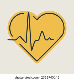 Heart cardiogram, heartbeat isolated vector icon. Medicine and medical support sign. Graph symbol for medical web site and apps design, logo, app, UI