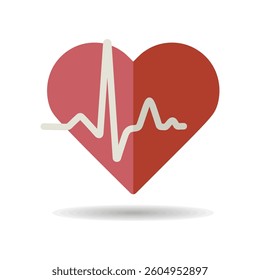 Heart cardiogram, heartbeat isolated vector icon. Medicine and medical support sign. Graph symbol for medical web site and apps design, logo, app, UI