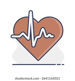 Heart cardiogram, heartbeat isolated vector icon. Medicine and medical support sign. Graph symbol for medical web site and apps design, logo, app, UI