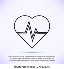 The heart and cardiogram icon