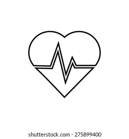 The heart and cardiogram icon