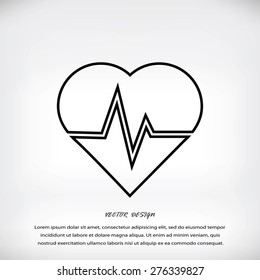 The heart and cardiogram icon