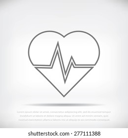 The heart and cardiogram icon