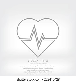 The heart and cardiogram icon
