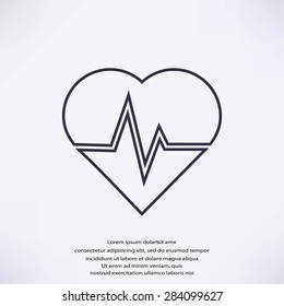 The heart and cardiogram icon