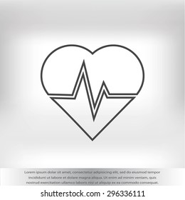 The heart and cardiogram icon