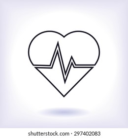 The heart and cardiogram icon