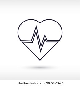 The heart and cardiogram icon