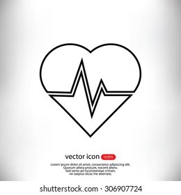 The heart and cardiogram icon