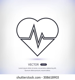 The heart and cardiogram icon