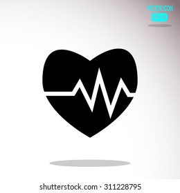 The heart and cardiogram icon