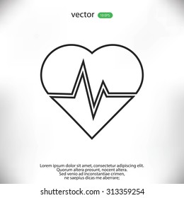 The heart and cardiogram icon