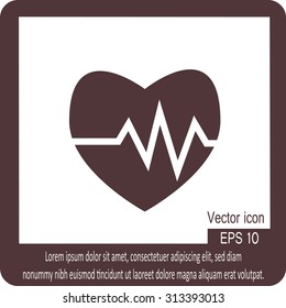 The heart and cardiogram icon