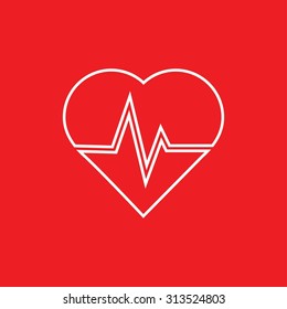The heart and cardiogram icon