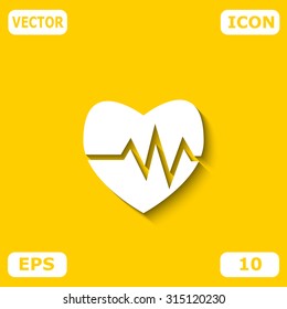 The heart and cardiogram icon