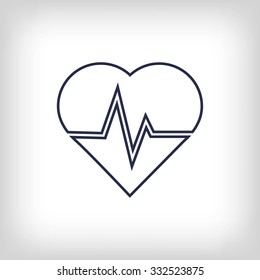 The heart and cardiogram icon