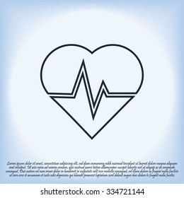 The heart and cardiogram icon