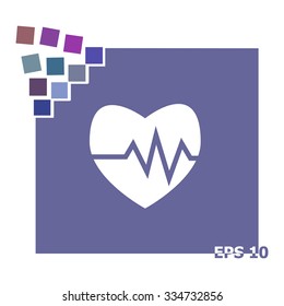 The heart and cardiogram icon.