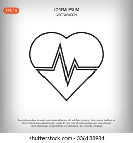 The heart and cardiogram icon