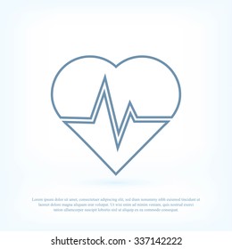 The heart and cardiogram icon