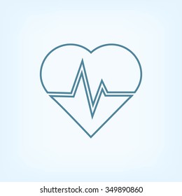 The heart and cardiogram icon