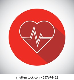 The heart and cardiogram icon
