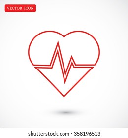 The heart and cardiogram icon