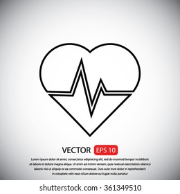 The heart and cardiogram icon