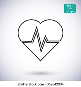 The heart and cardiogram icon