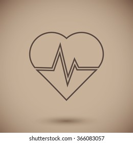 The heart and cardiogram icon