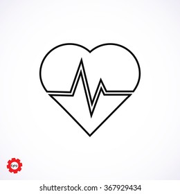 The heart and cardiogram icon