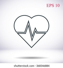 The heart and cardiogram icon