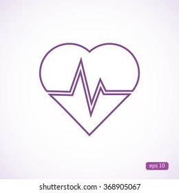 The heart and cardiogram icon