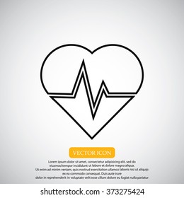 The heart and cardiogram icon