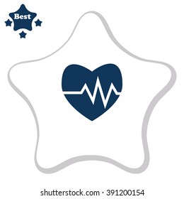 The heart and cardiogram icon.