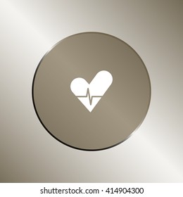 The heart and cardiogram icon