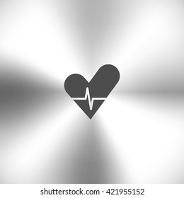 The heart and cardiogram icon